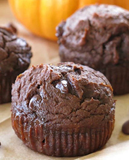 Healthy Chocolate Pumpkin Muffins