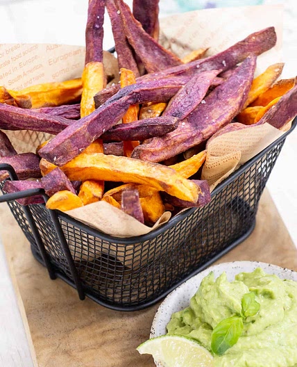 Multicolored Sweet Potato Fries in the Air Fryer
