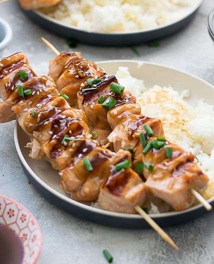 Grilled Teriyaki Salmon Bites