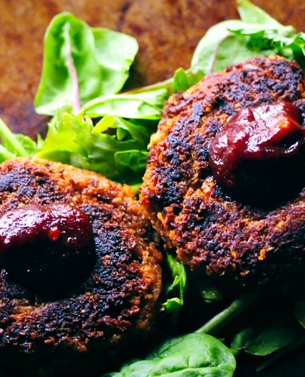 BBQ Walnut Chickpea Veggie Burgers (Vegan + Gluten-Free)