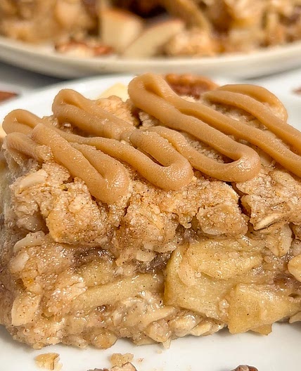 Easiest Apple Bars (with Vegan Caramel Sauce)