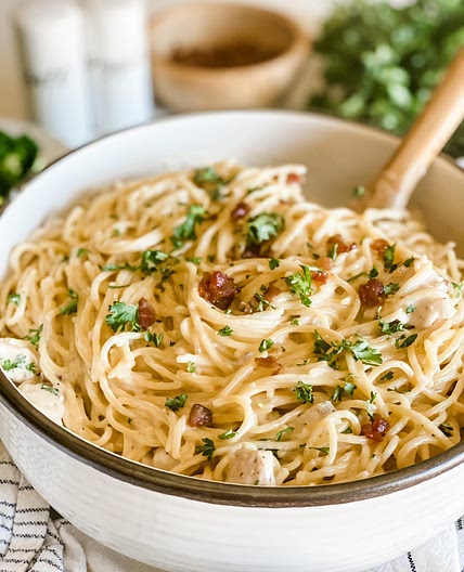 Lightened Up One Pot Chicken Alfredo