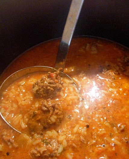 Lebanese Lamb Meatball and Rice Soup