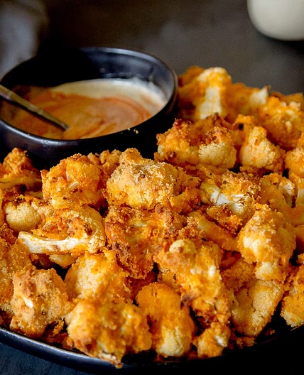 Air-Fried Buffalo Cauliflower Bites