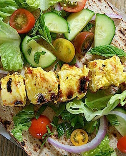 Grilled Chicken Kebab Wraps
