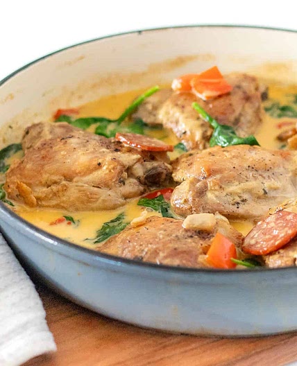 Creamy Chicken Thighs with Chorizo