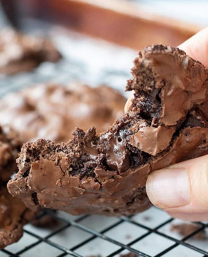 Chewy, Fudgy Flourless Chocolate Cookies