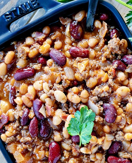 The BEST Slow Cooker Cowboy Beans
