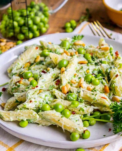 Lemon Ricotta Pasta with Fresh Peas