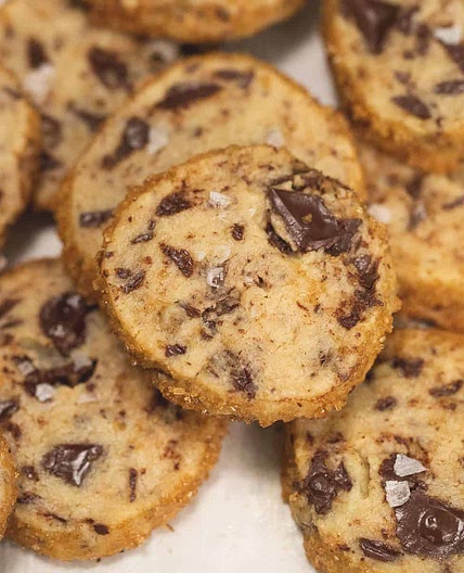 Salted Chocolate Chunk Shortbread Cookies