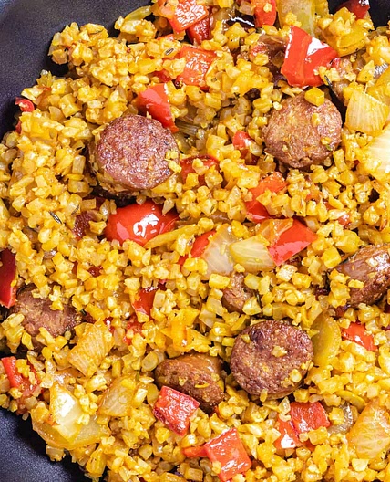 Sausage and Cauliflower Rice Skillet