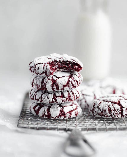 Red Velvet Crinkle Cookies