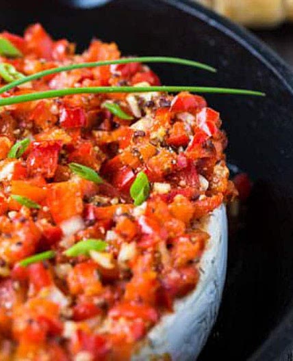 Garlic and Red Pepper Baked Brie Recipe