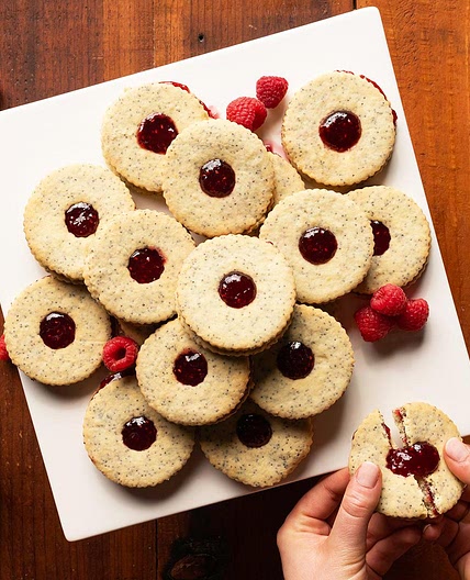Raspberry Poppyseed Linzer Cookies Recipe by Tasty