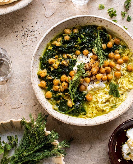 Herb and Chickpea Stew with Rice