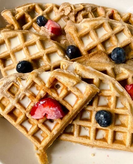 Homemade Tres Leches Waffles with Easy Syrup