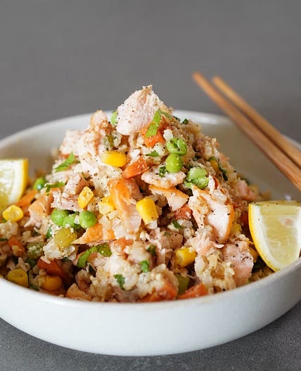 Recette facile du Riz cantonais au saumon