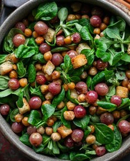 Caramelized Grape & Chickpea Salad