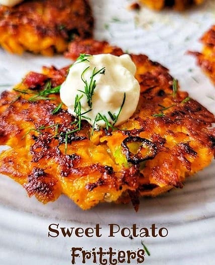 Sweet Potato Fritters with Bacon and Green Onions