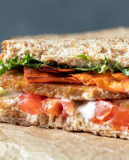 Vegan BLT With Tempeh and Carrot Bacon