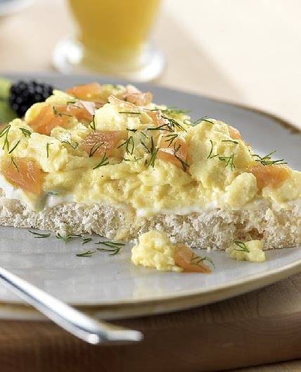 Scrambled Eggs and Smoked Salmon on Focaccia