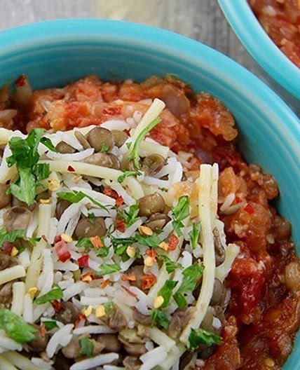 Egyptian Lentils with Rice and Pasta (Koshari)