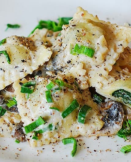 Homemade Ravioli with Goat Cheese and Spinach Filling