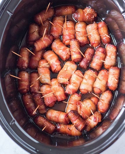 Crockpot Bacon Wrapped Smokies