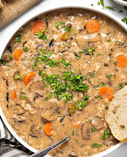 Creamy Vegan Wild Rice Soup