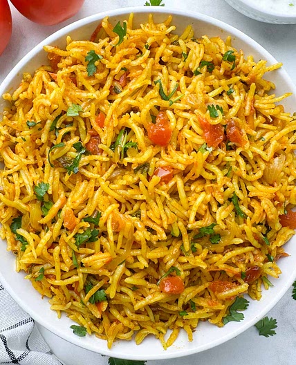 Tomato Rice Recipe - Instant Pot & Stovetop