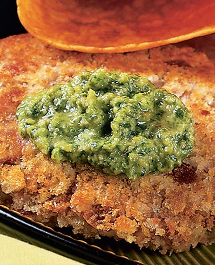 Chipotle-Bean Burgers with Cilantro Sauce