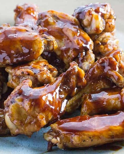 Sticky Maple Ginger Soy Glazed Chicken Wings