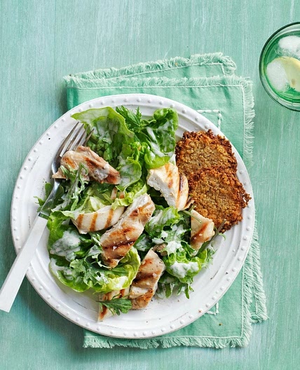 Kale and Romaine Chicken Caesar Salad