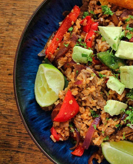 Mexican Fajita Steak and Rice