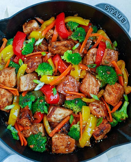 Teriyaki Salmon Stir Fry