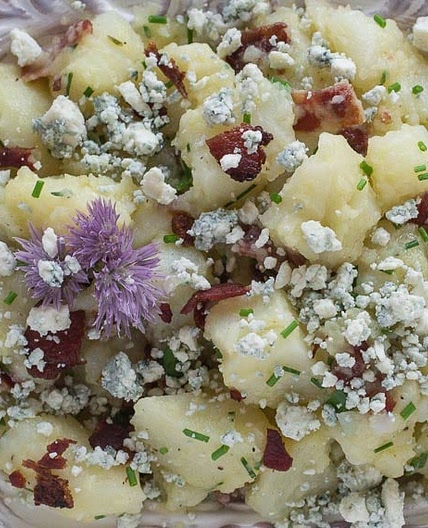 Potato Salad with Bacon, Chives & Blue Cheese