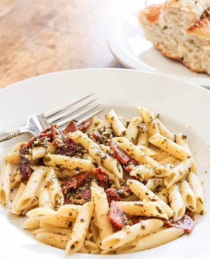 Easy Pepperoni Pesto Penne Pasta