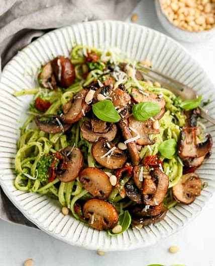 Mushroom Pesto Pasta