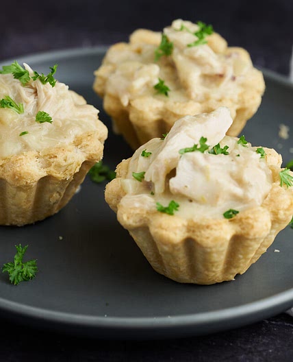 Danish chicken and asparagus tartlets