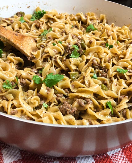 One Skillet Beefy Noodles