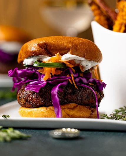 BBQ Jerk Salmon Burgers