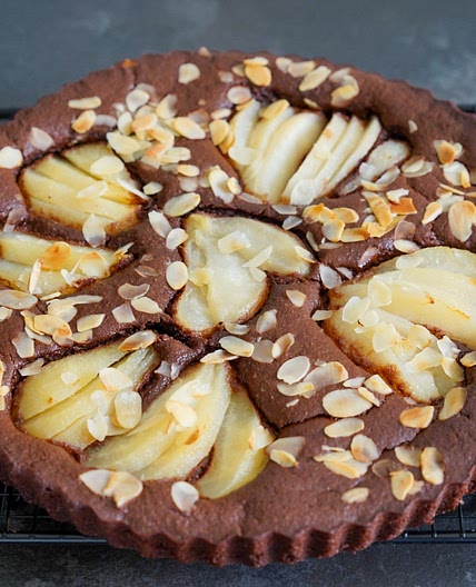 Recette gâteau poires chocolat amande sans beurre et peu sucré