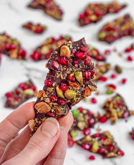 Pomegranate Pistachio Chocolate Bark