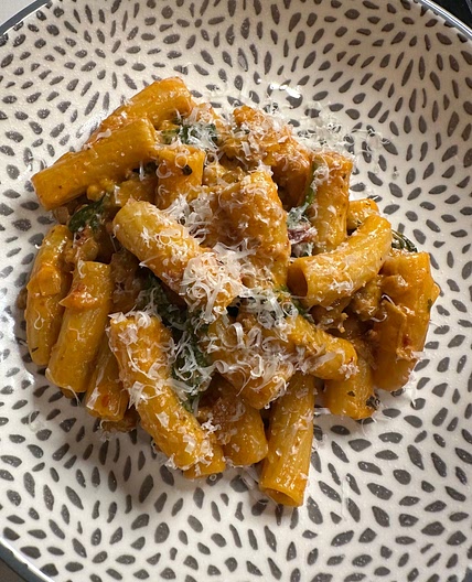 Hot Italian Sausage Sundried Tomato Rigatoni