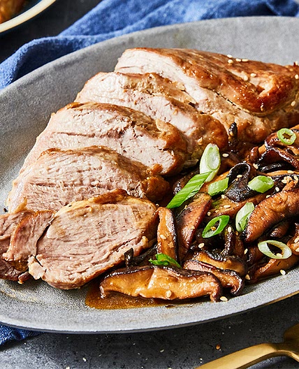 Keto Instant Pot Pork Tenderloin with Asian Mushrooms