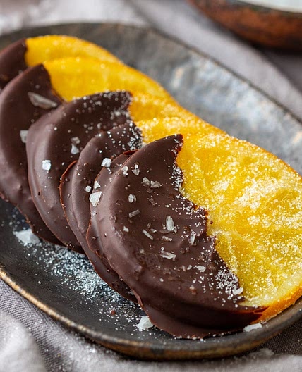 Candied Oranges Dipped in Chocolate
