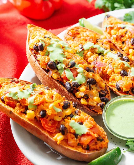 Stuffed Sweet Potatoes With Black Beans