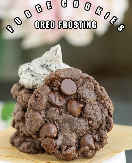 FUDGE COOKIES WITH OREO FROSTING