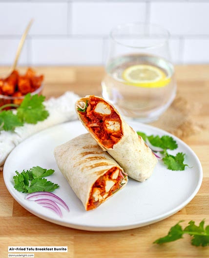 Air-Fried Tofu Breakfast Burrito