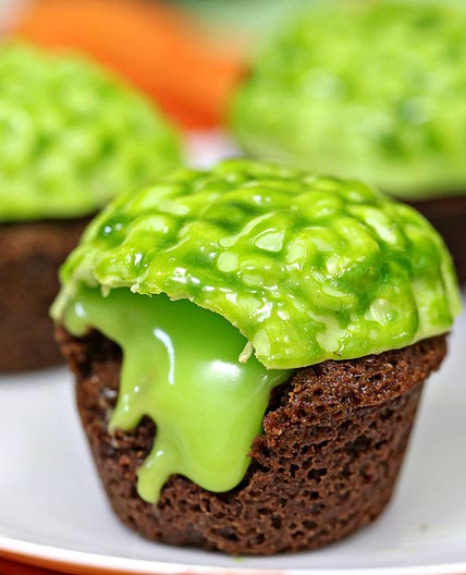 Zombie Brain Brownie Bites